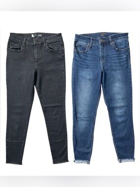 KUT from the Kloth Skinny Jeans Bundle Size 4 High Rise Ab Crop & Donna Black